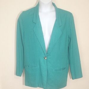 Sag Harbor Blue Blazer Women’s Size 12 Relaxed Fit Oversized Lightweight Career